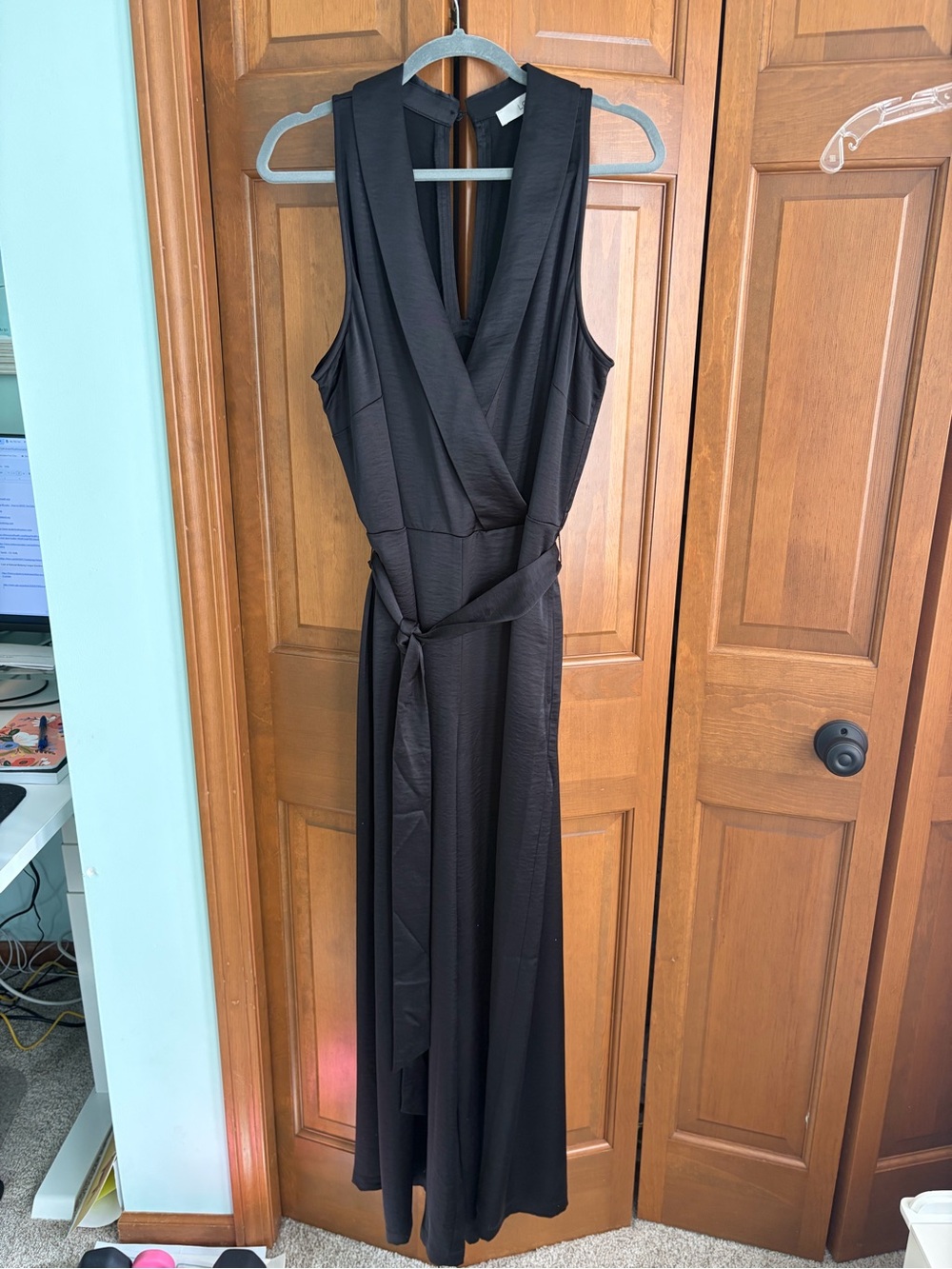 LOfT Classic Sleeveless Wrap jumpsuit - Black